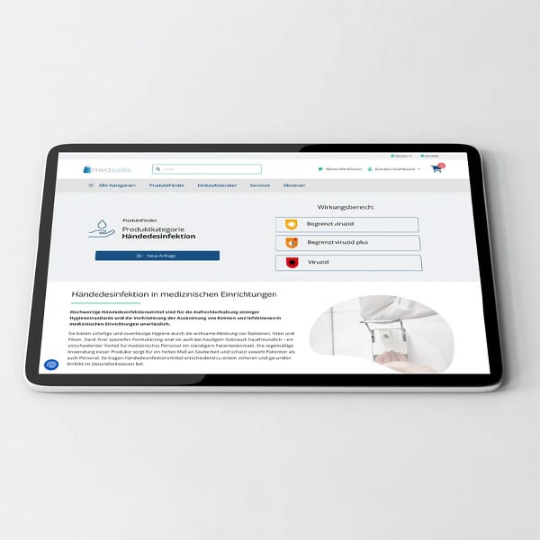Kategorie-Tiles auf Tablet