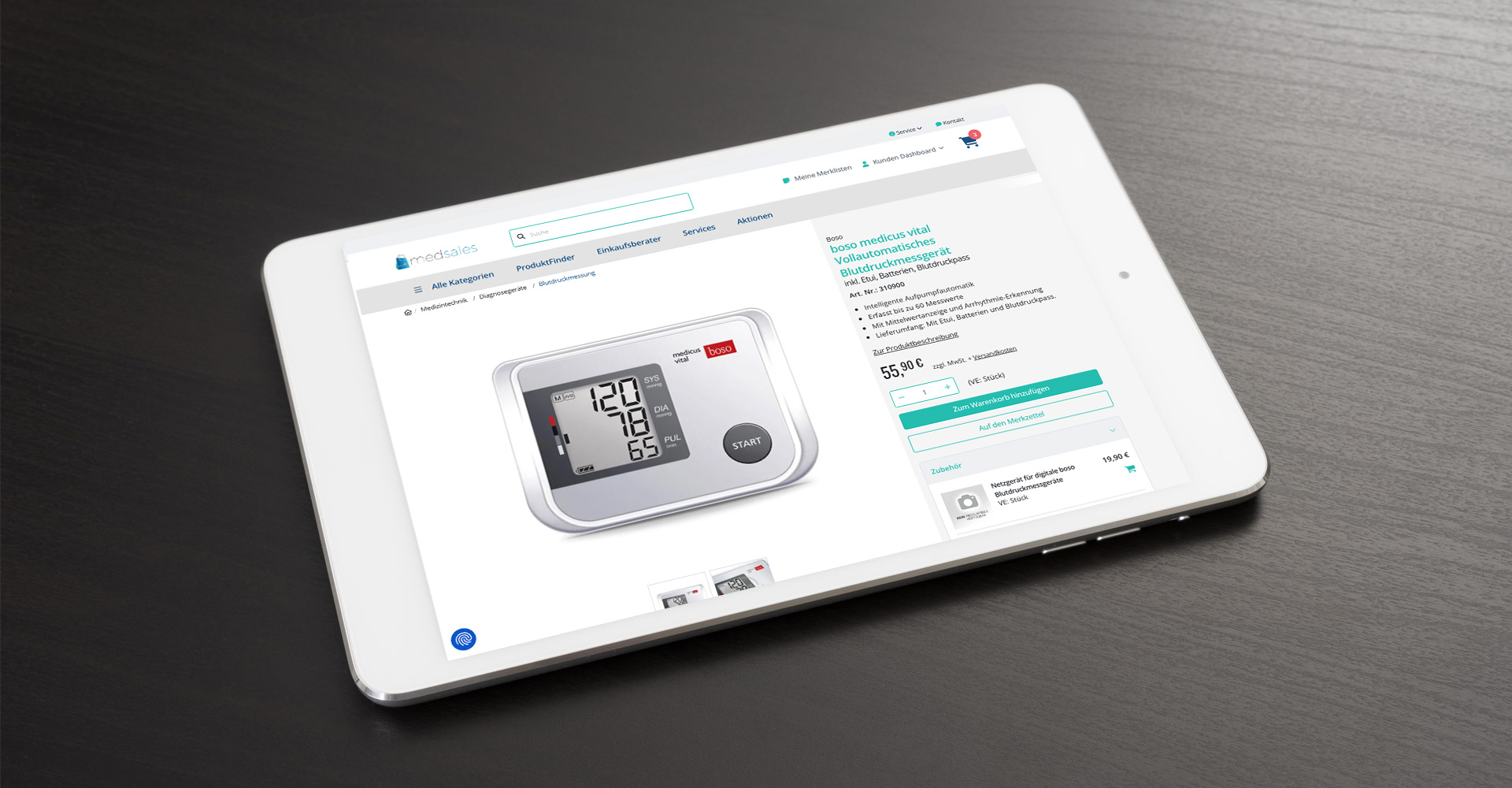 Praxisteam am Tablet / Bestellprozess